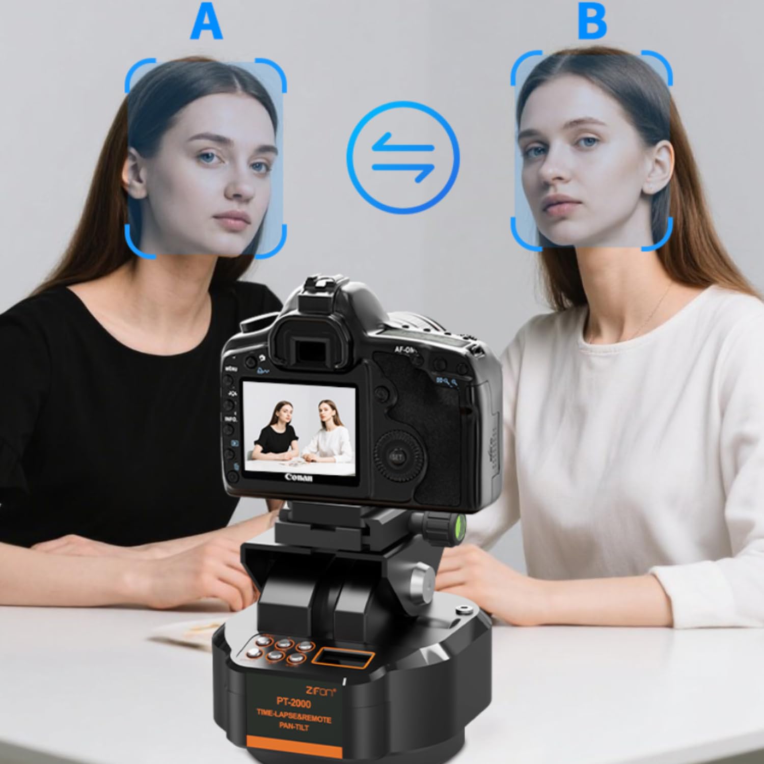 ZIFON PT2000 – zmotoryzowana głowica panoramiczna 360° z bezprzewodowym pilotem zdalnego sterowania (udźwig 2,2 kg) – elektroniczna głowica statywu obrotowego do lustrzanek cyfrowych, smartfonów i