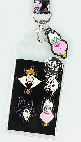 Miniatura 2 de Disney Villains Line Up - Cordón para collage con soporte para identificación y dije de goma de Úrsula