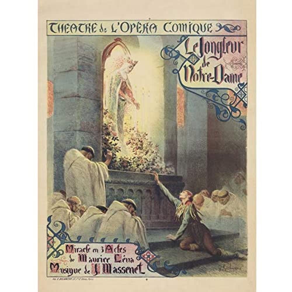 Artery8 Massenet Juggler Notre Dame Theatre Opera Advert Art Print Canvas Premium Wall Decor Poster Mural