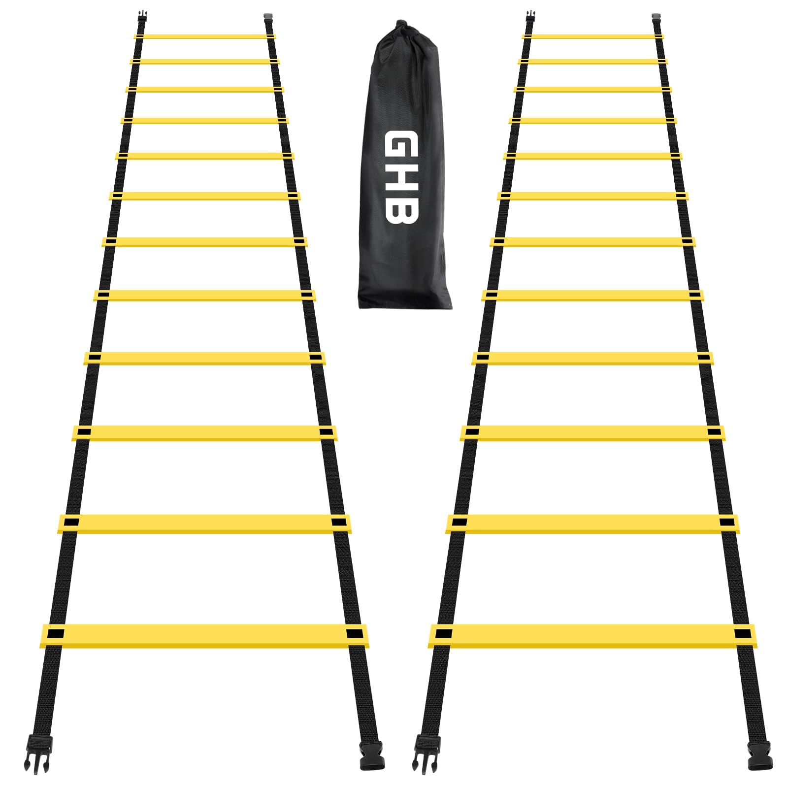 Pro Agility Ladder Agility Training Ladder Speed 12 Rung 20ft with Carrying Bag 2 Pack