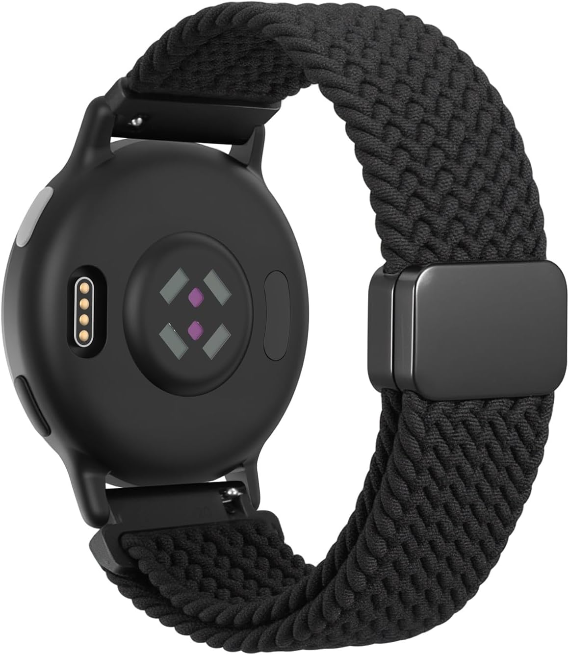 Fintie Pleciona bransoletka kompatybilna z Garmin Vivoactive 6/5/3, Garmin Venu/Venu 2 Plus/Venu Sq/Sq 2, Forerunner 165/245/55 - zapięcie magnetyczne, elastyczne, nylonowe bransoletki