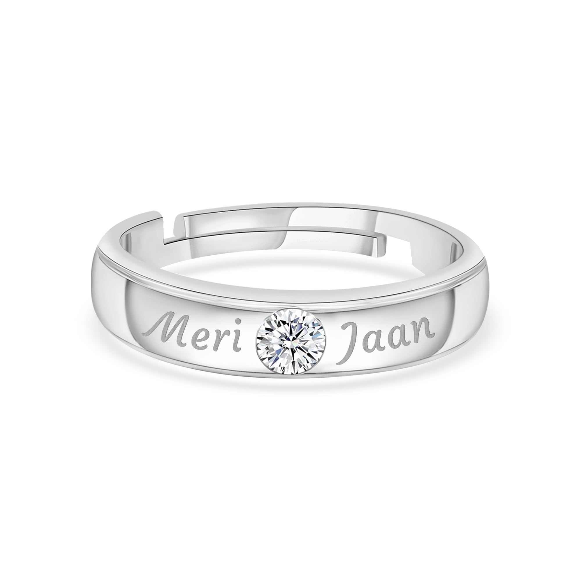 Personalised Customised 925 Sterling Silver Engraved Outside Massage Name Band Finger Adjustable Ring for Men and Boys |With Certificate of Authenticity and 925 Stamp-image-20