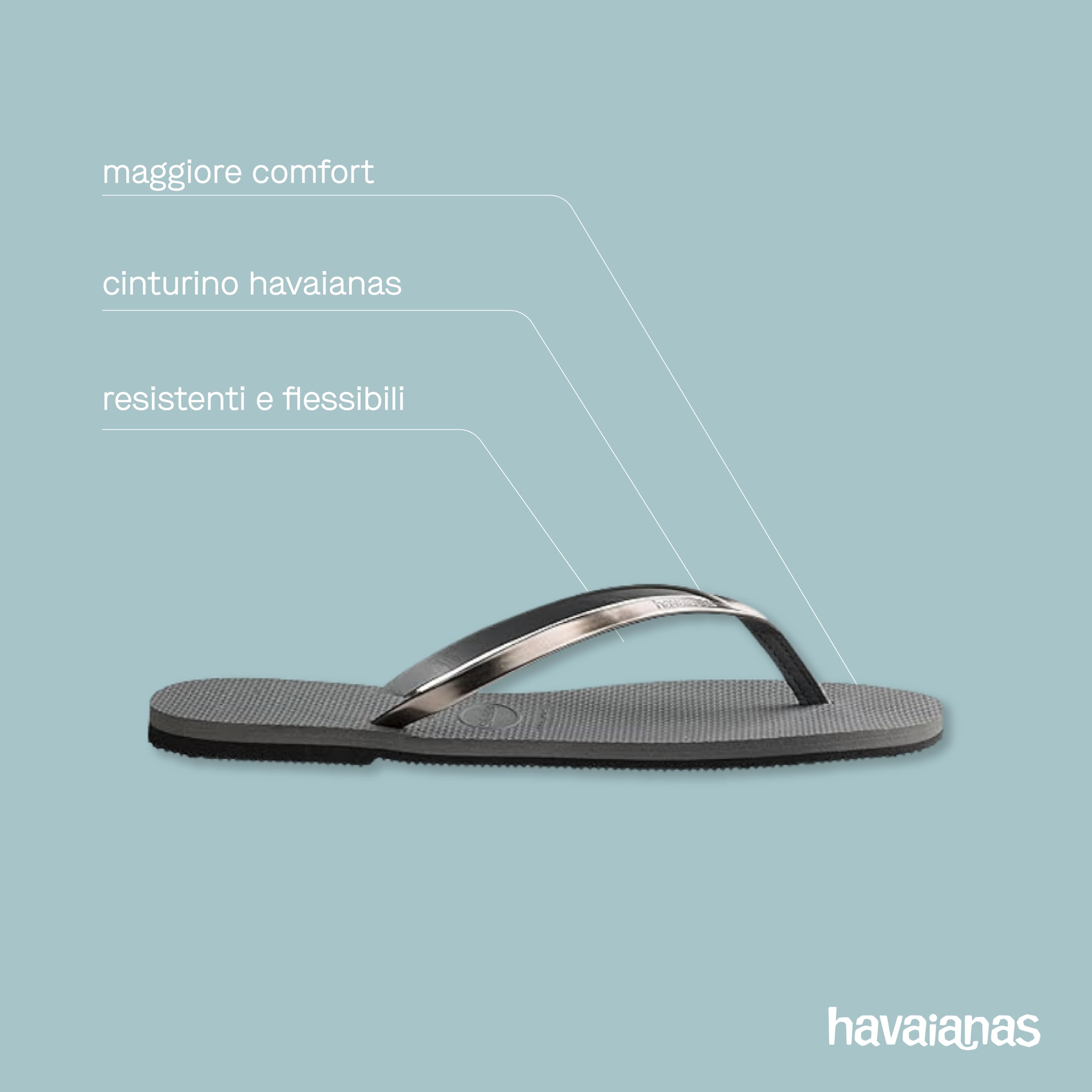 Havaianas - You Metallic, Comfortable, Elegant, and Versatile Sandals, Thin Metallic Straps, Small Heel, Women