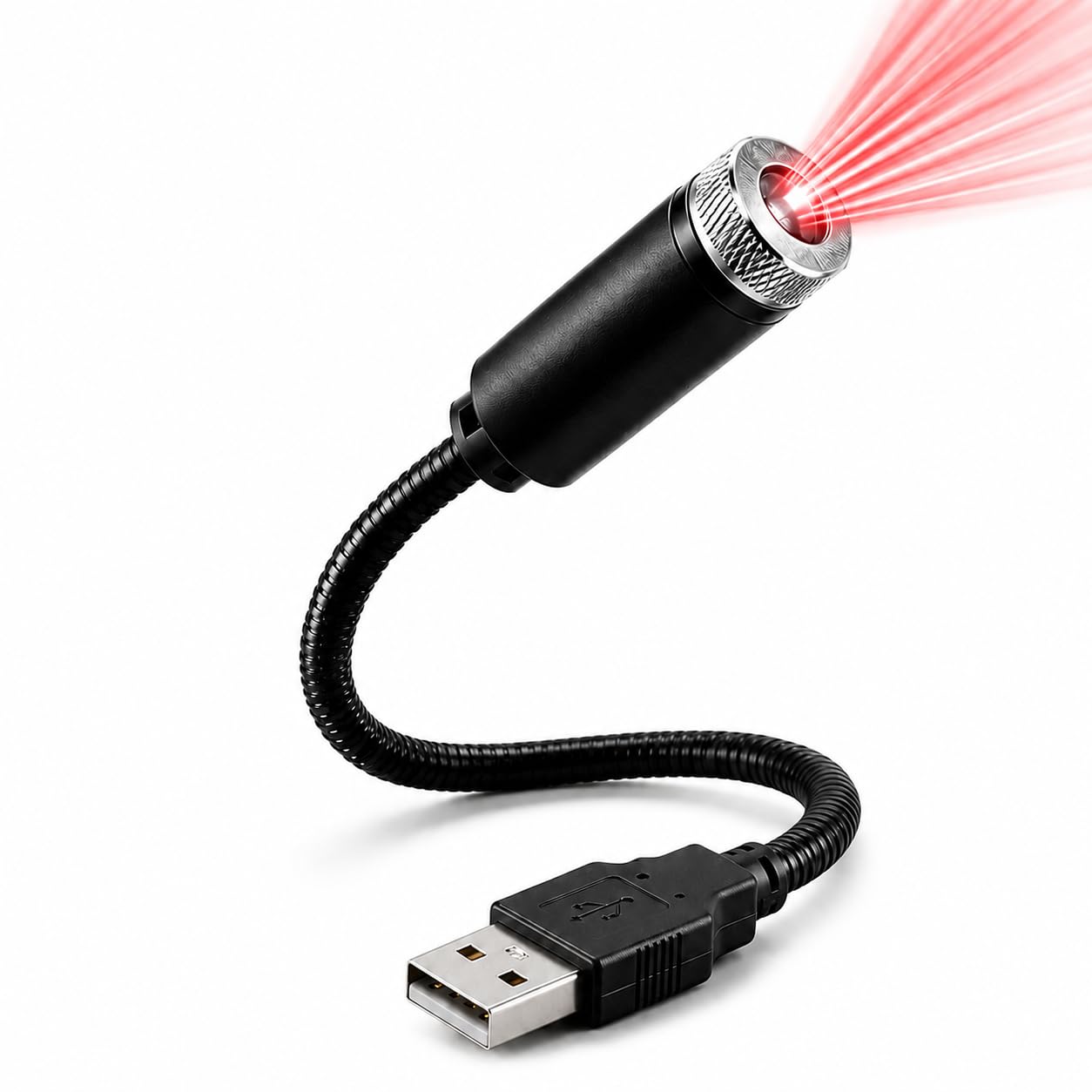USB Starry Sky Car Roof Ambient Light Flexible Gooseneck | Red Star Projection, 21cm Flexible Neck, No Installation Needed, USB Powered, For Cars & Laptops-picture-11