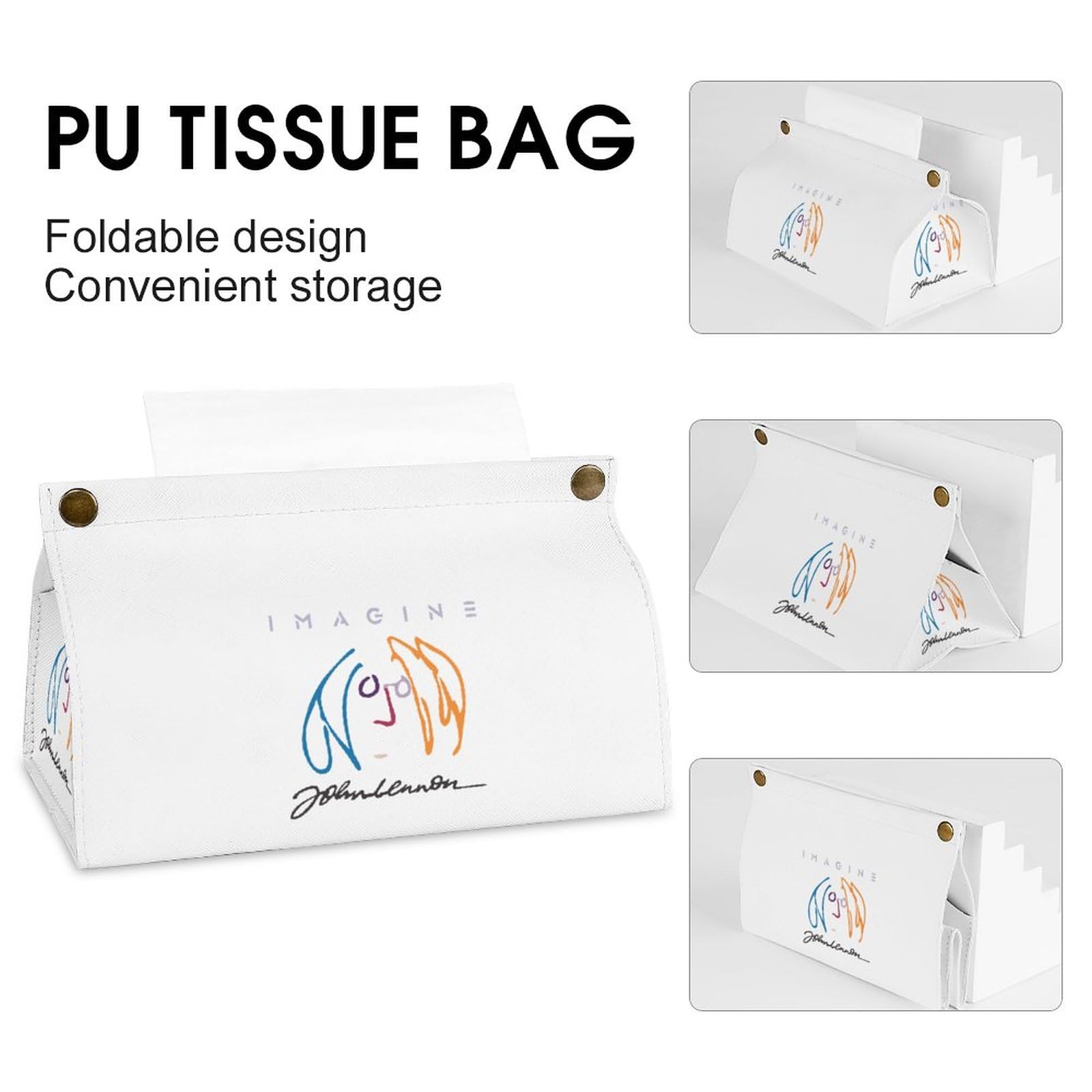 ジョンレノンの陶器のティッシュケースと写真ケース ミュージシャンの