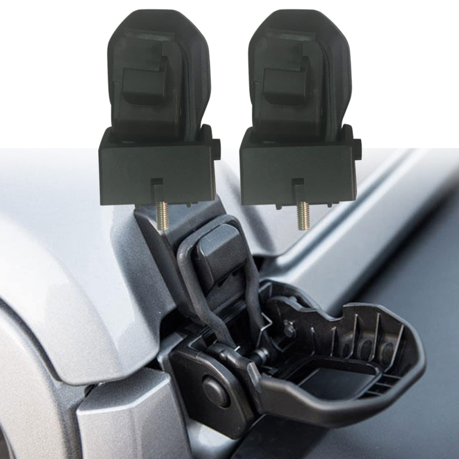 Staffa di bloccaggio del cofano dell'auto Chiusura a scatto Fibbia, fibbia di bloccaggio in acciaio inossidabile ABS adatta per Wrangler JK JL 2007-2018