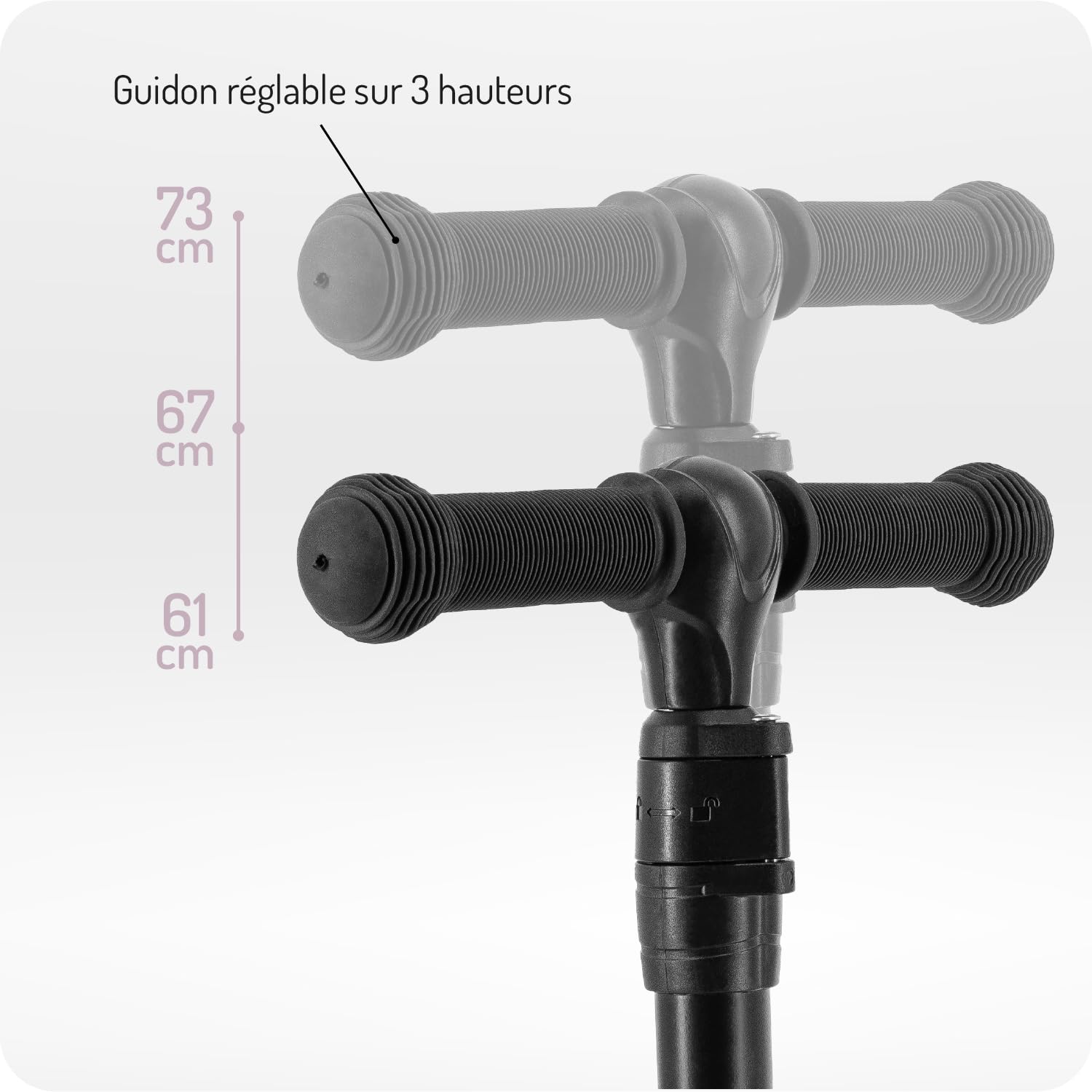 Trottinette Enfant 3 Roues MoMi SAN 2 en 1, Guidon réglable (60/66/72 cm), Pliable, Roues LED avec roulements ABEC-7, Frein à Pied, légère (2,7 kg)