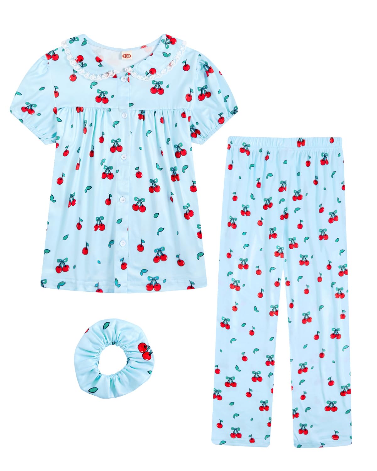 Mädchen Pyjama Set 4-teilig - Schlafanzug Mit Kurzarm Und Langer Hose