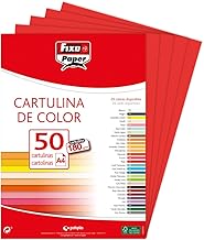 Fixo Paper 11110351 – Paquete de cartulinas A4 – 50 unidades color rojo, 180g
