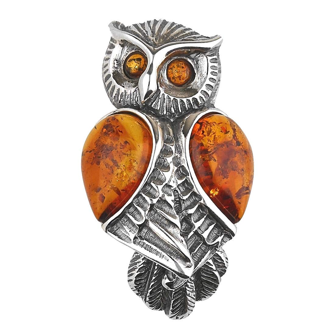 Bernstein-Brosche mit Vogelmotiv im Vintage-Stil für Damen, 925er Sterlingsilber, 37mm x 22mm, Sterlingsilber, Silber, Harz, Bernstein