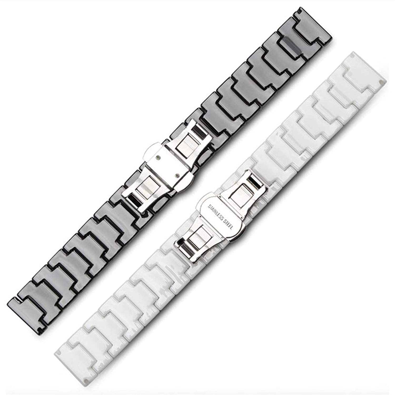 Bracelet en acier inoxydable 22 mm et céramique avec boucle déployante - 7