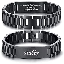 VNOX Masculine Watch Band Stainless Steel Link Bracelet Personalized Jewelry Gift for Men DAD Father Husband Boyfriend