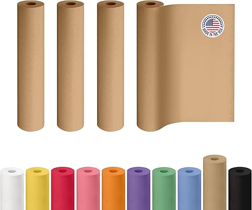 Miniatura 36 de IDL Packaging - Rollo de papel kraft rojo de 36 x 2160 pulgadas (180 pies), hecho en Estados Unidos, grosor 45 libras, arte, envoltura regalos