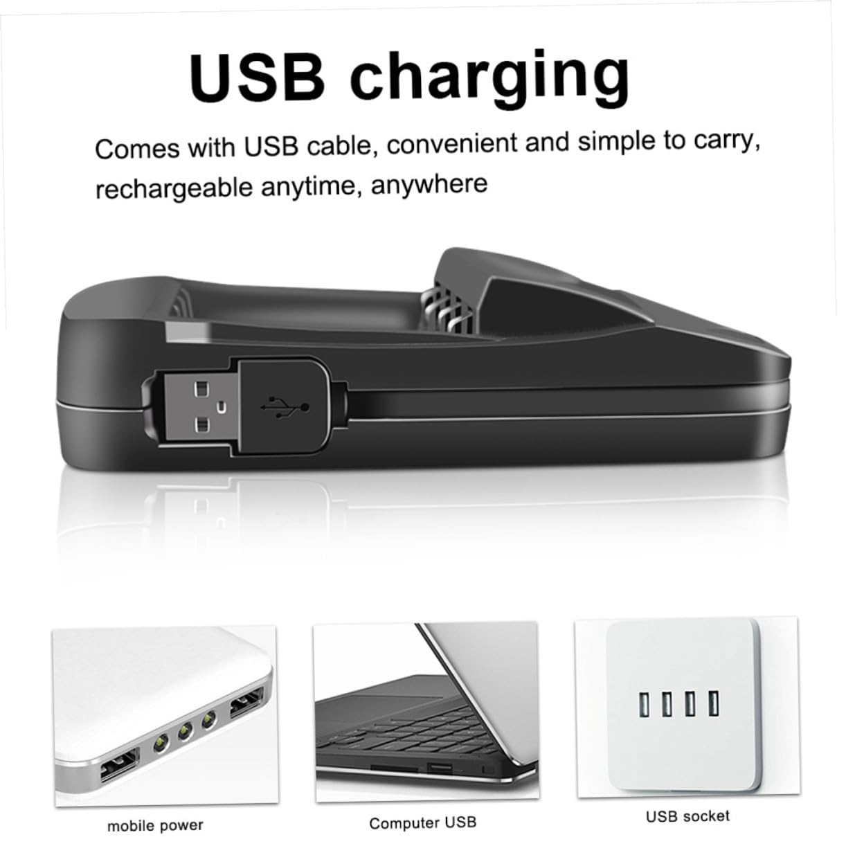 Gatuida 2pièces Chargeur De Batterie USB Intelligent à Emplacements avec Écran LCD Recharge Et Décharge Multifonctions pour Batteries AA AAA à Domicile Noir