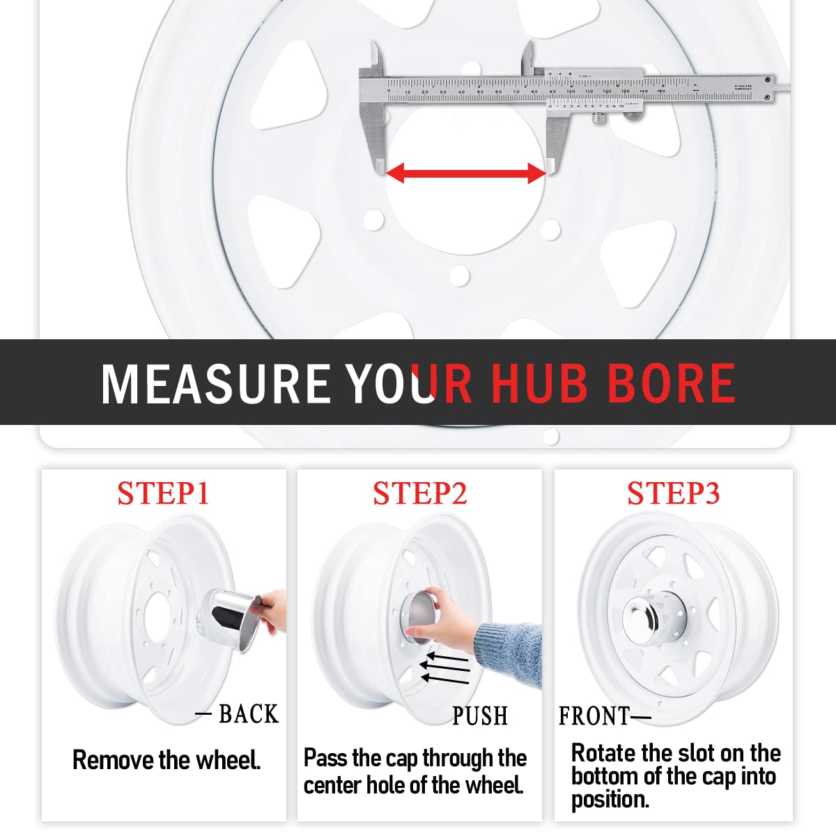 Coprimozzo RhinoTuning - OD 69,1 Mm ID 64 Mm, Cromato, Per Cerchioni Auto, Set Da 4 Pezzi - Foto 5