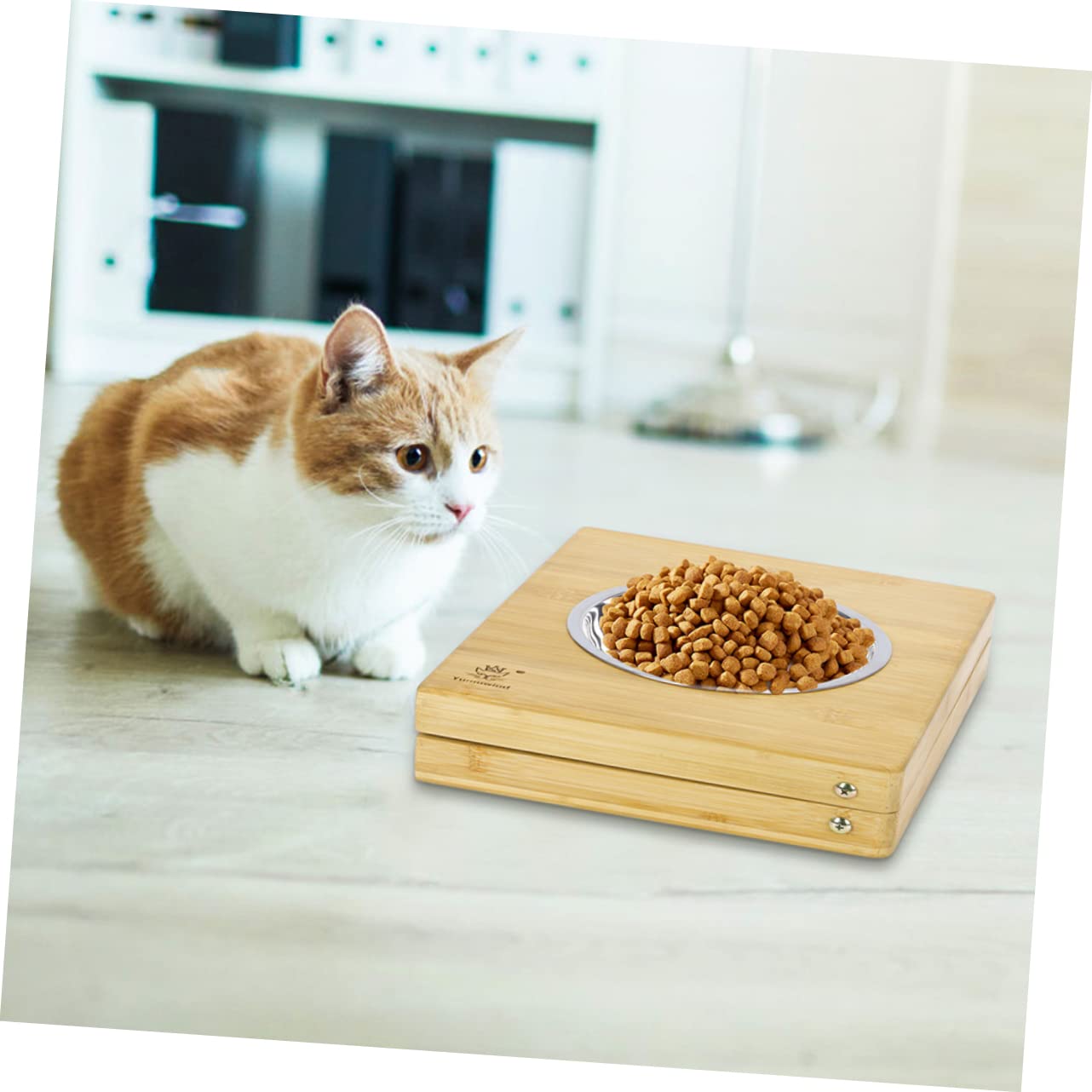 Rejilla para Dos Cuencos para Mascotas Plegable de Acero Inoxidable | Perros y Gatos, Diseño de Doble Tazón, Estructura Abatible, Alimentación Cómoda