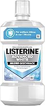 LISTERINE Advanced White Mild Flavour 500 ml Mouthwash for Removing Stubborn Teeth Discolouration for Whiter Teeth in Just 1 Week, Mouthwash Effectively Fights Bacteria in the Mouth