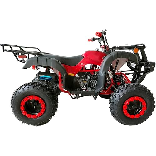 HHH ​Upgraded 200cc ATV Quad 4 Wheelers Utility ​Sports 200 Full Size ATV​s ​with Reverse Adult​ Big Yout​h (Color Red)