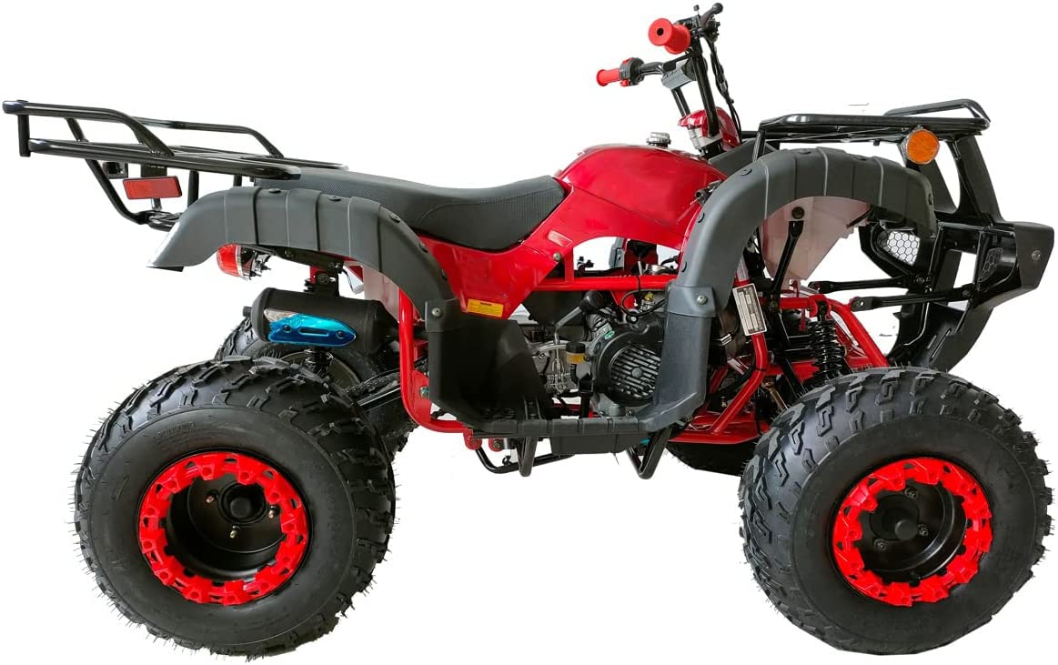 HHH ​Upgraded 200cc ATV Quad 4 Wheelers Utility ​Sports 200 Full Size ATV​s ​with Reverse Adult​ Big Yout​h (Color Red)