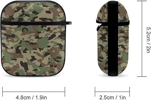 Miniatura 2 de Funda protectora de silicona compatible con AirPods 2 y 1 (camuflaje militar de camuflaje frío)
