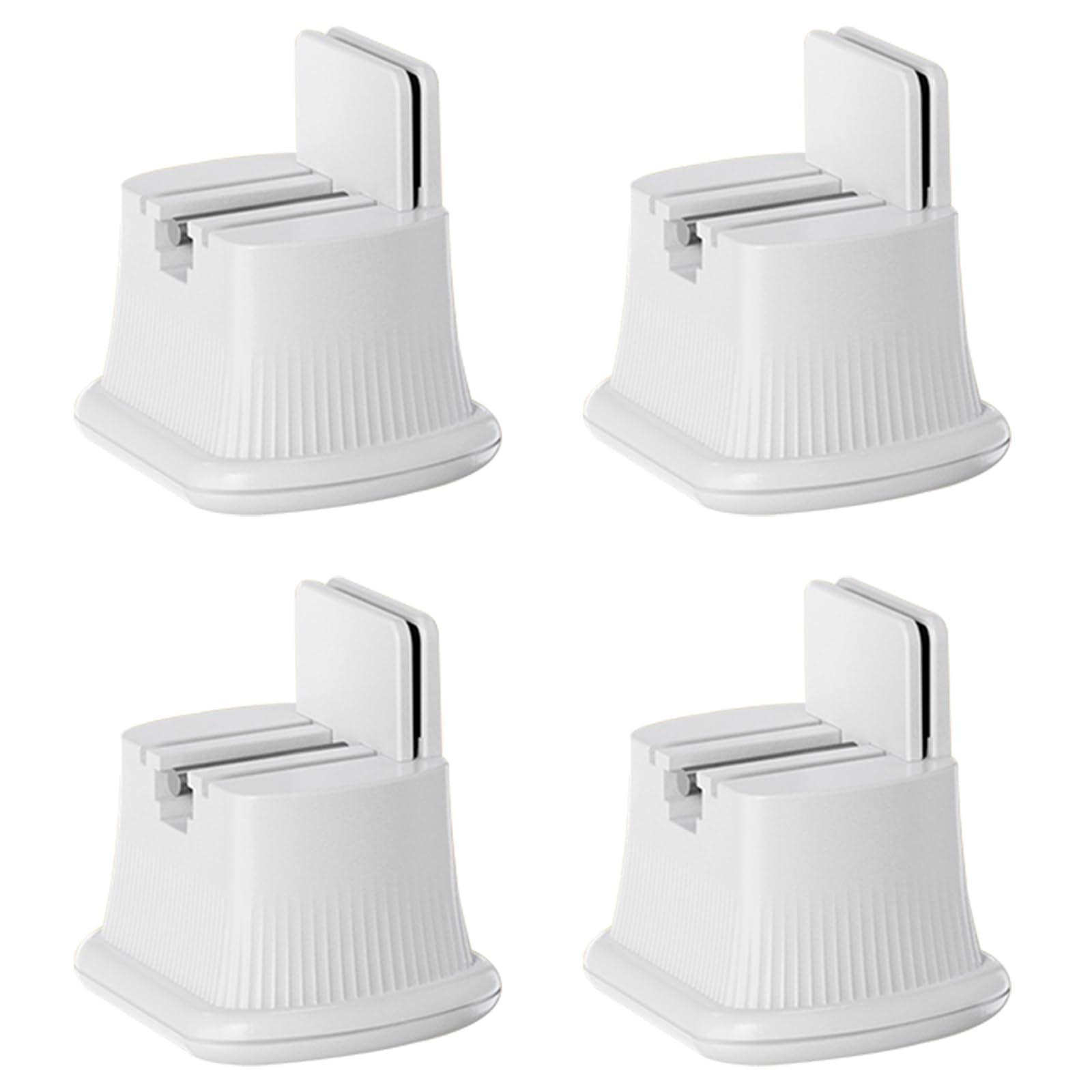 Set di 4 alzate per letto e divano, altezza 6 cm, per mobili resistenti, colore: bianco/grigio