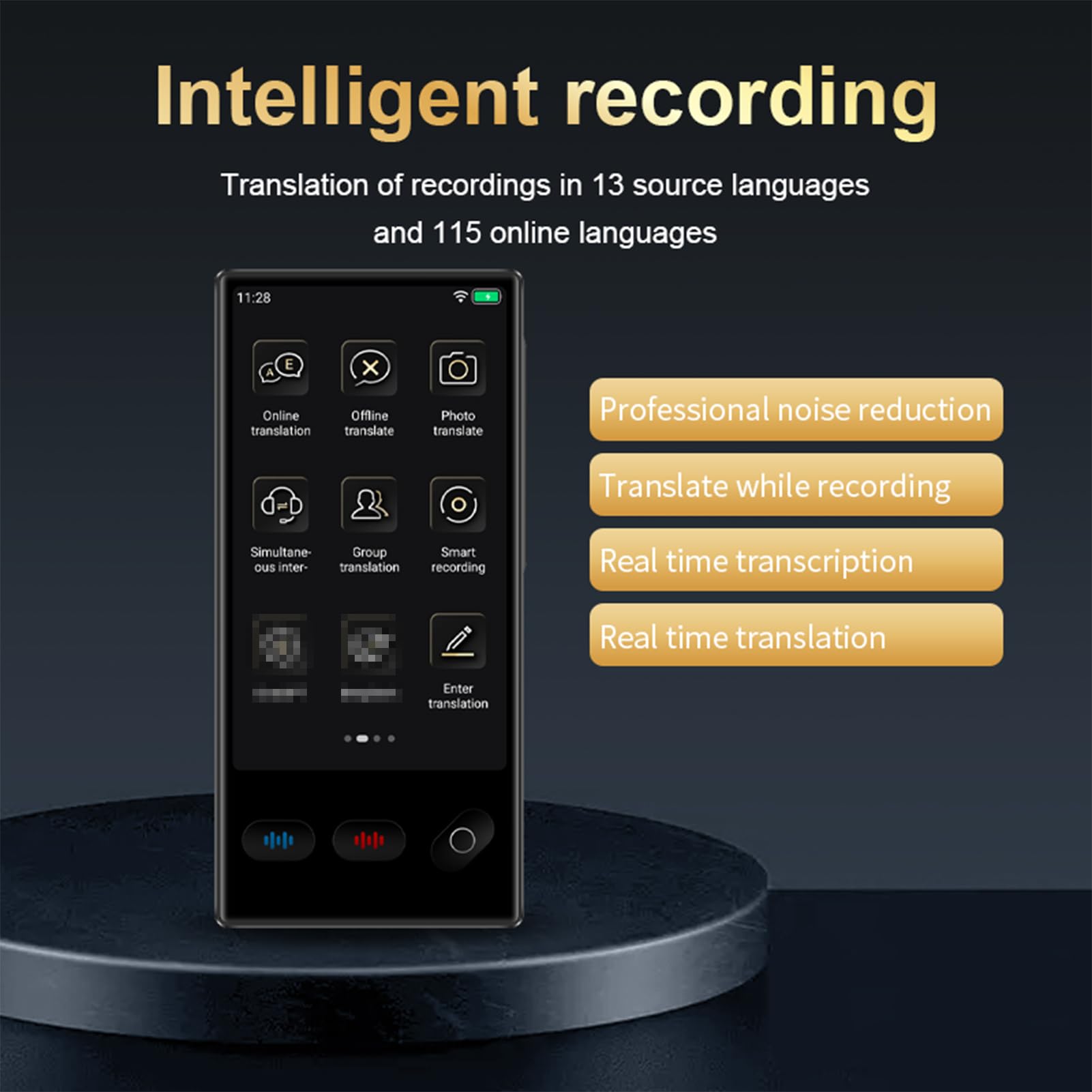 Fabater Dispositivo Traduttore Linguistico Senza WiFi Necessario, Traduttori AI con Touch Screen HD da 4,02 Pollici, Dispositivo Traduttore Intelligente 148 Lingue
