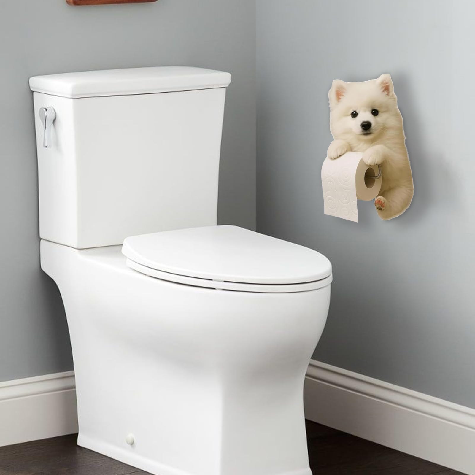 Portarrollos De Papel con Perro Estante De Pared Almacenamiento Y