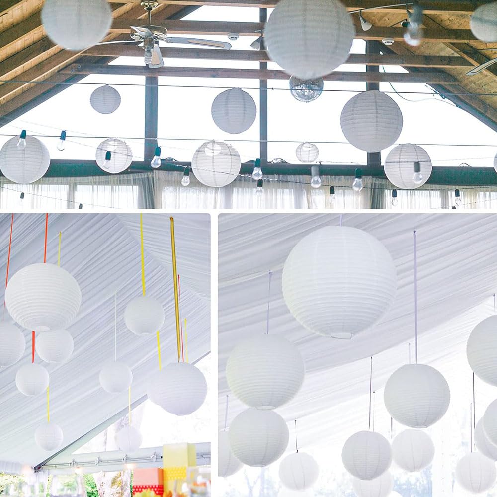 FANSU Weihnachts Papierlaternen Set - 6 Stück Runde Lampions 30cm Für Festdekoration