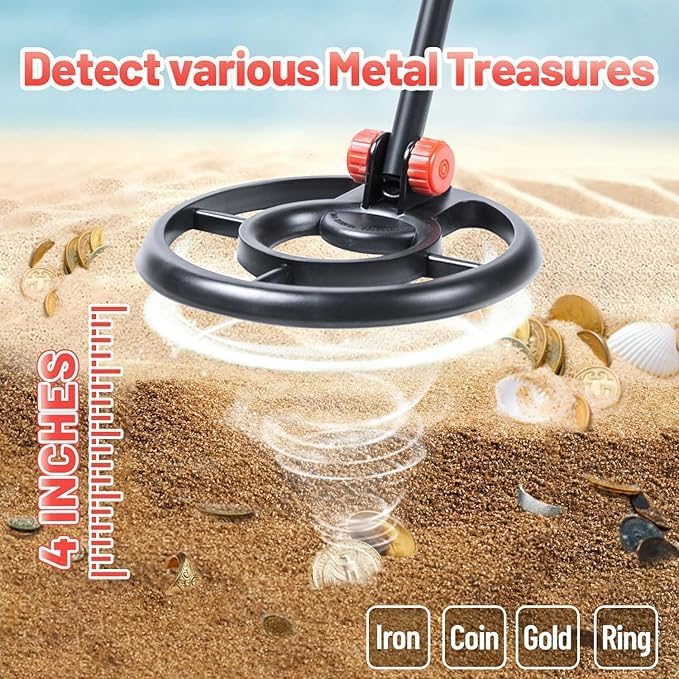 Metal Detector for Kids 8-12, Waterproof Search Coil,Safe & Easy to Use,Sound & LCD Display Results,High Sensitivity,Adjustable Stem,Beach, Backyard,Outdoor Exploration,Fun & Educational.
