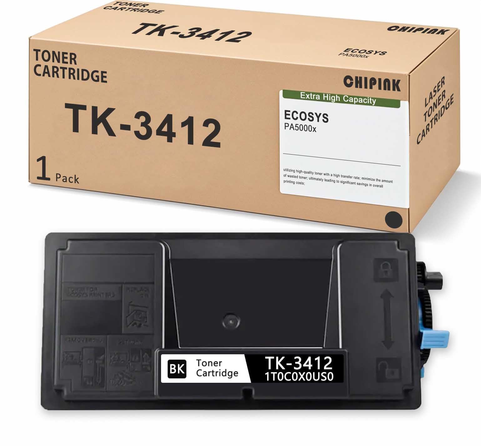 Amazon.com: Chipink TK-3412 Toner Cartridge Compatible for Kyocera