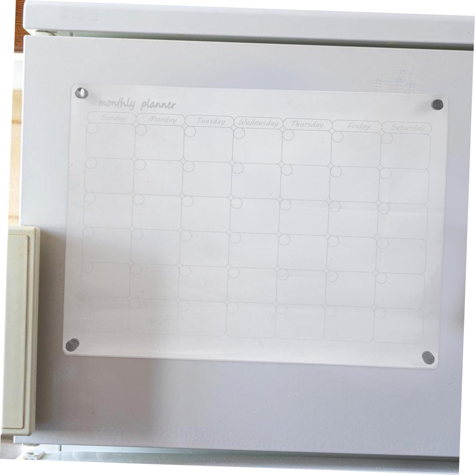 Lavagna per Frigorifero Cancellabile a Riutilizzabile Pianificatore Settimanale e Mensile Versatile con Forte Attacco Magnetico per Organizzazione e Pianificazione Pasto
