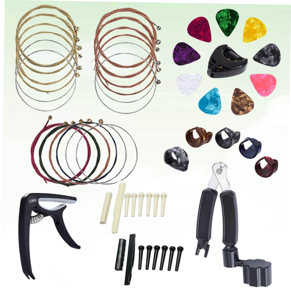 ibasenice 3piezas Herramientas Para Guitarra Kit De Cambio De Cuerdas Afinador Soporte Para Pua y Cortador De Cuerdas Negro
