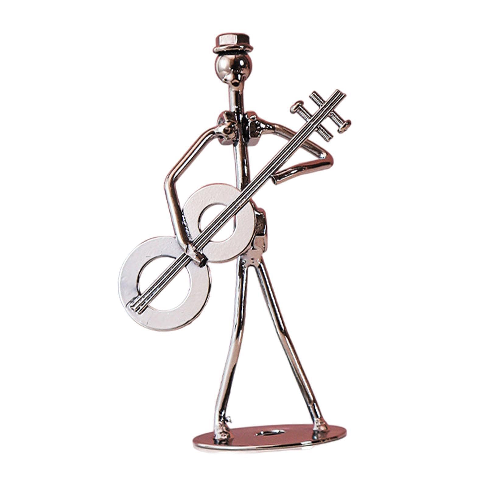 PIXZCSA In Creativity Musician Player Sculpture Collectible Figurine Artistic Masterpiece Musical Man Statue, guitar, 5x13cm