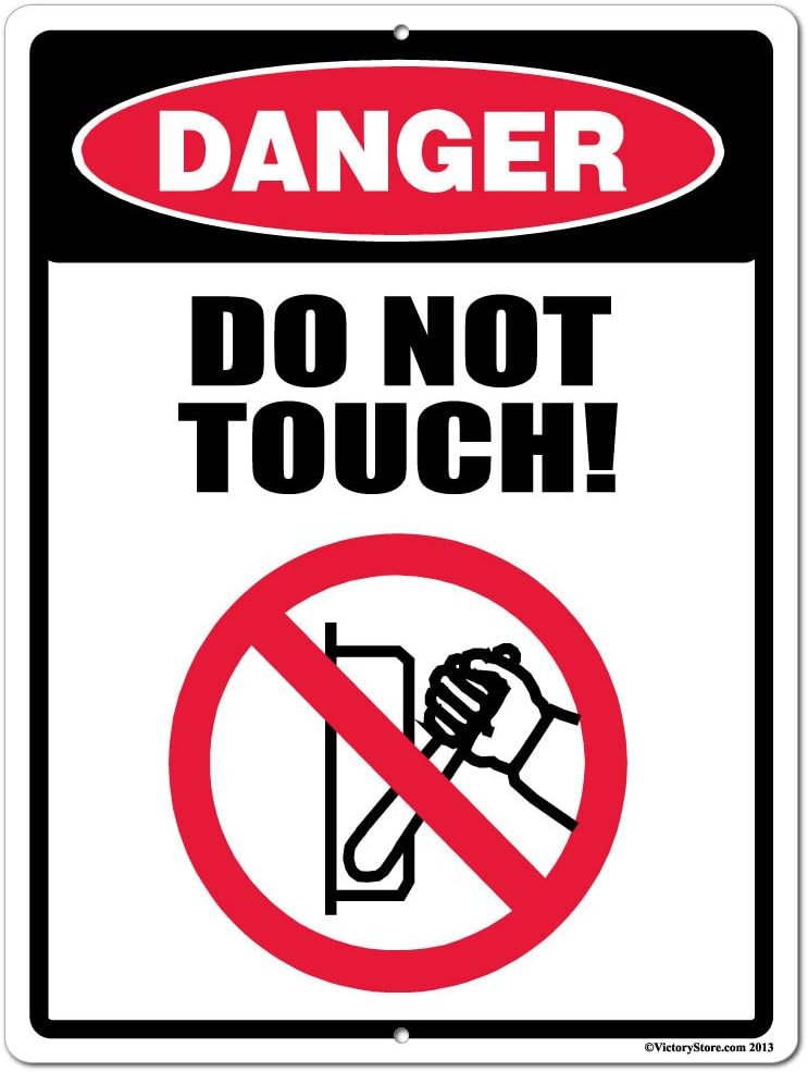 VictoryStore Yard Sign Outdoor Lawn Decorations: Danger Do Not Touch! Aluminum Sign, Size 12 inch x 18 inch