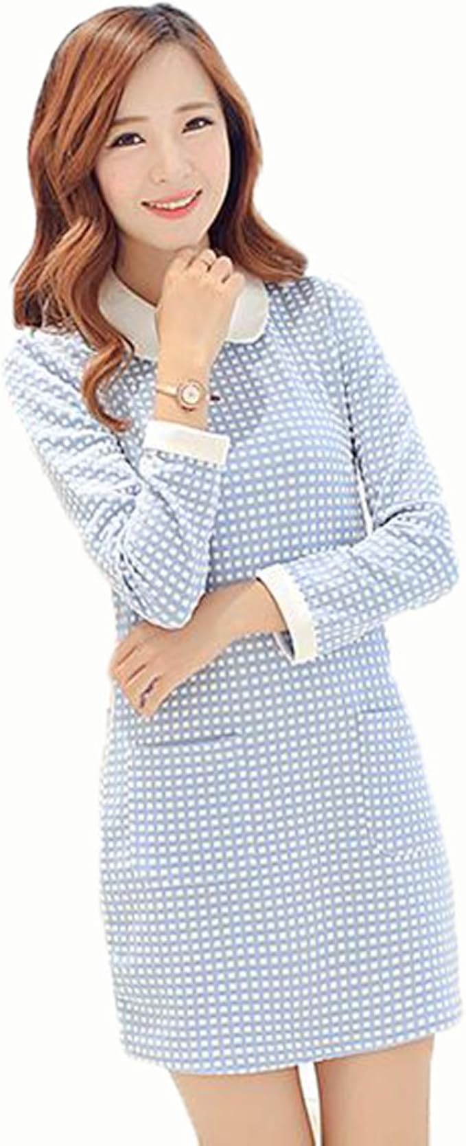 Amazon Co Jp フンテン Fengteng 春 レディース 春 ワンピース 春物 レディース オシャレ 清楚 ワンピ きれいめ イベント 卒園式 入学式 フォーマル レディース 発表会長袖 ギンガムチェック きれい 春物 Xl 服 ファッション小物