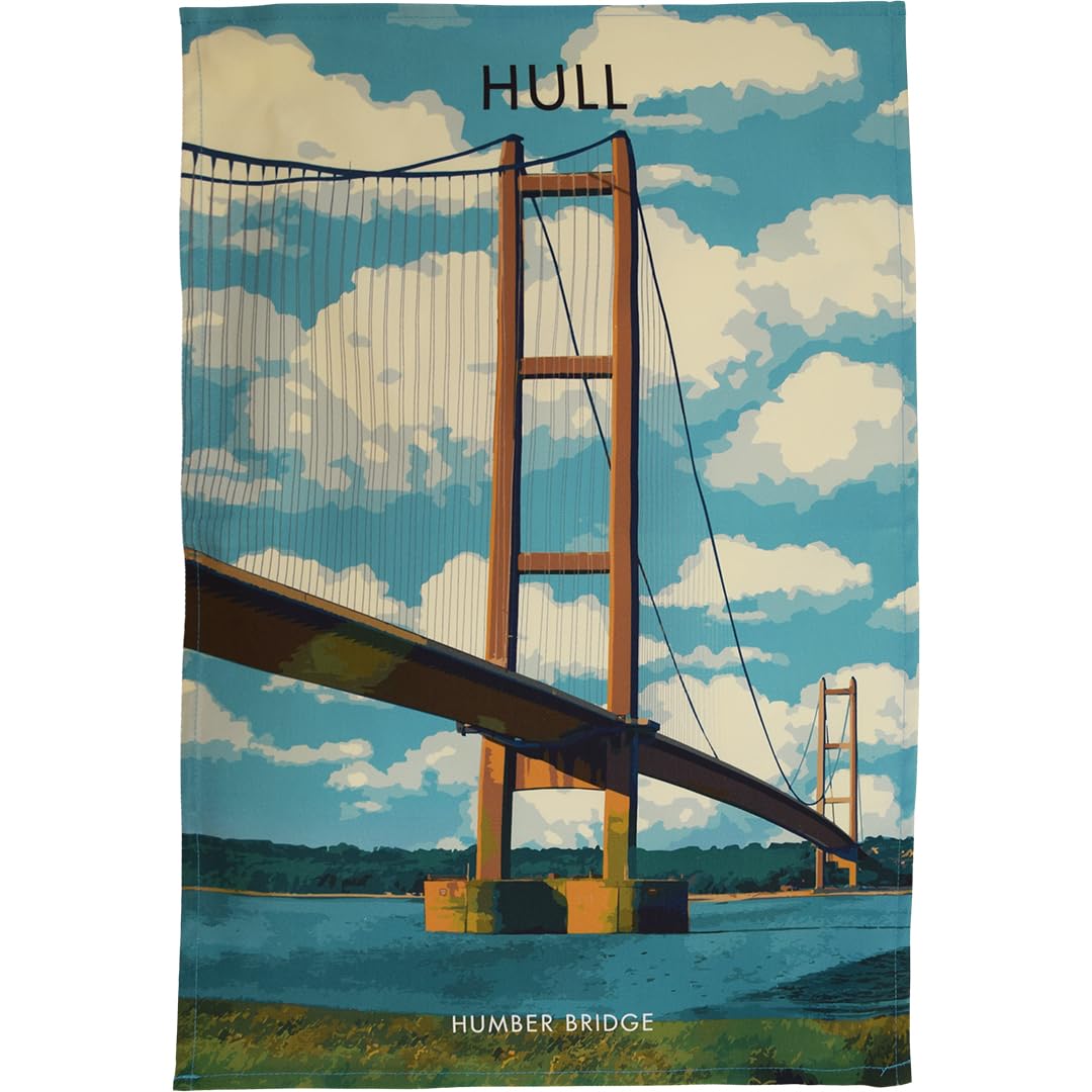 Town Towels Multicolour Kingston Upon Hull - Humber Bridge Tea Towel