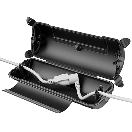 RESTMO Outdoor Waterproof Connection Box, Weatherproof Electrical Extension Cord Cover, Safety Seal Enclosure to Protect Extension Cables, Strip Light, Power Tool, Timers, Holiday Decorations, Black