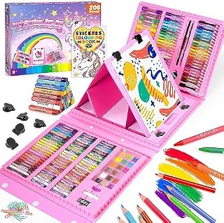 Funblitz 208pcs Art Set Supplies for Kids Drawing Set Colouring Sets for Children Kids Arts and Crafts Sets for Girls