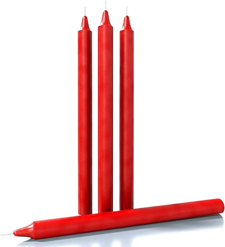Miniatura 52 de CANDWAX Velas cónicas color marfil, paquete de 4, 10 pulgadas, sin perfume, velas de cena y mesa, combustión lenta, sin goteo y sin humo