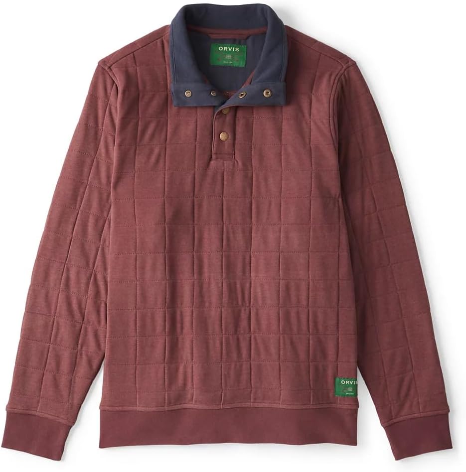 Orvis Battenkill Outdoor Quilted 1/4-Snap Sweatshirt for Men, Cloud-Soft Comfort, Lightweight Warmth