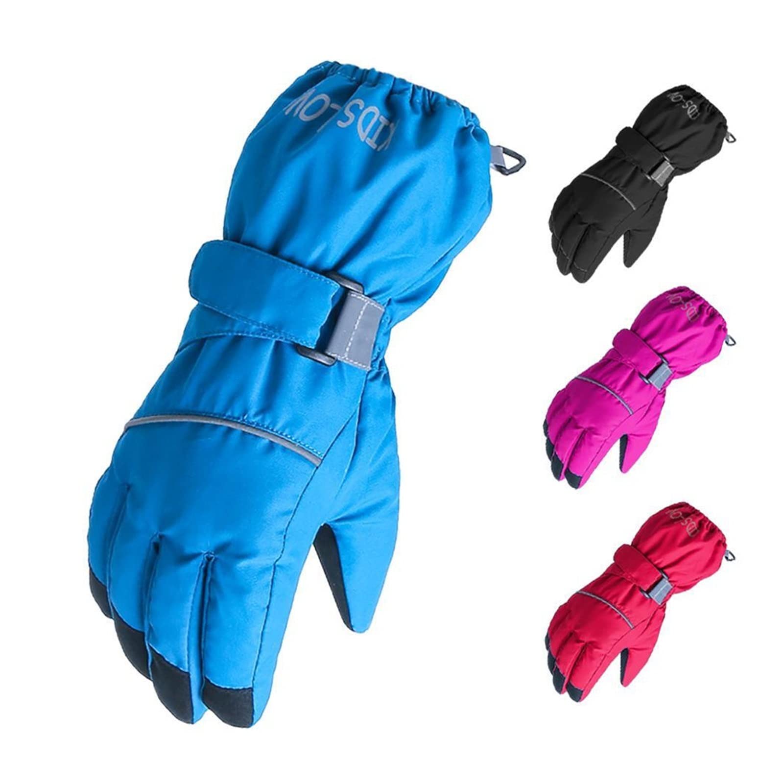 Guanti Invernali Bambini Impermeabili - Per Sci E Neve - Con Unicorno Rosa - Taglie 3-8 Anni - Foto 6