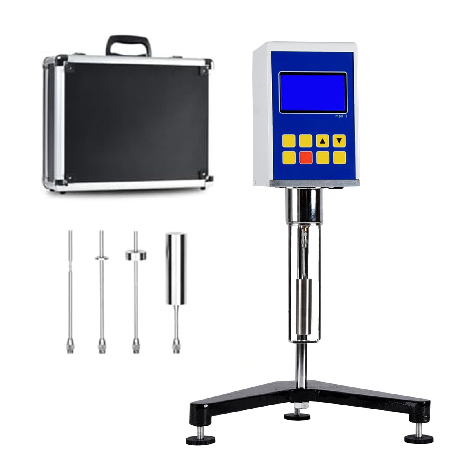 Medidor de viscosidad rotacional, máquina de prueba de líquidos ajustable con 4 rotores, viscosímetro Newton para medición de pintura y viscosidad líquida