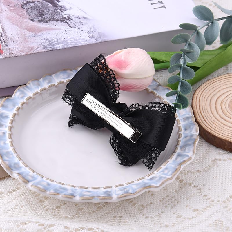 Pinza para cabello con lazo de encaje gótico Halloween miniatura 6