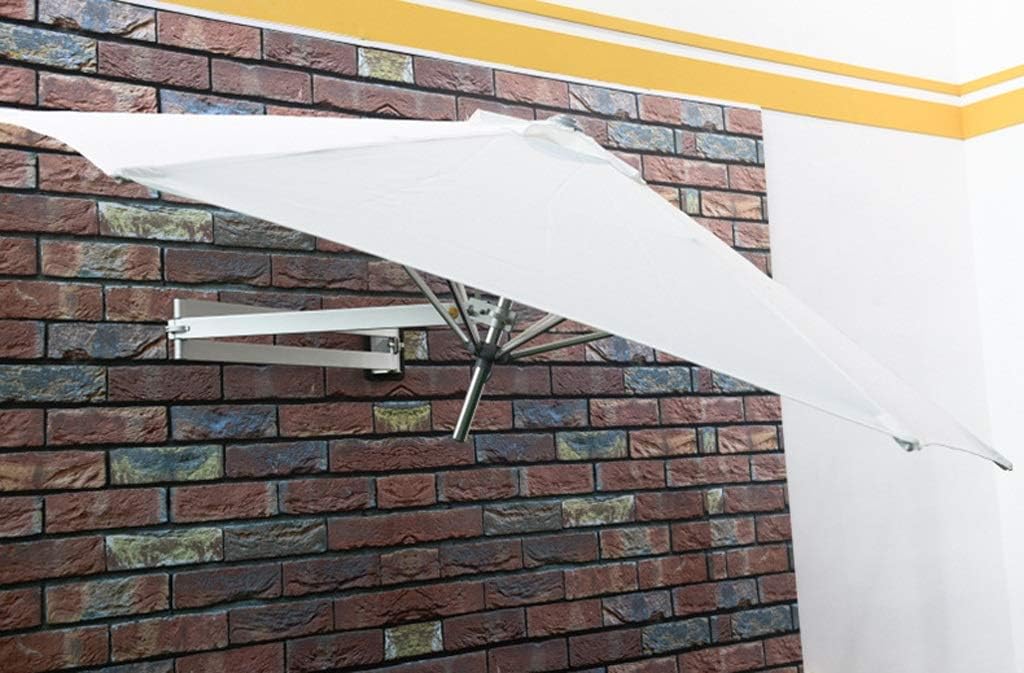 Outdoor Patio Umbrellas Wall Mount Garden Parasol Balcony Tilting Sun Shade Umbrella, Aluminium, 7ft / 220cm