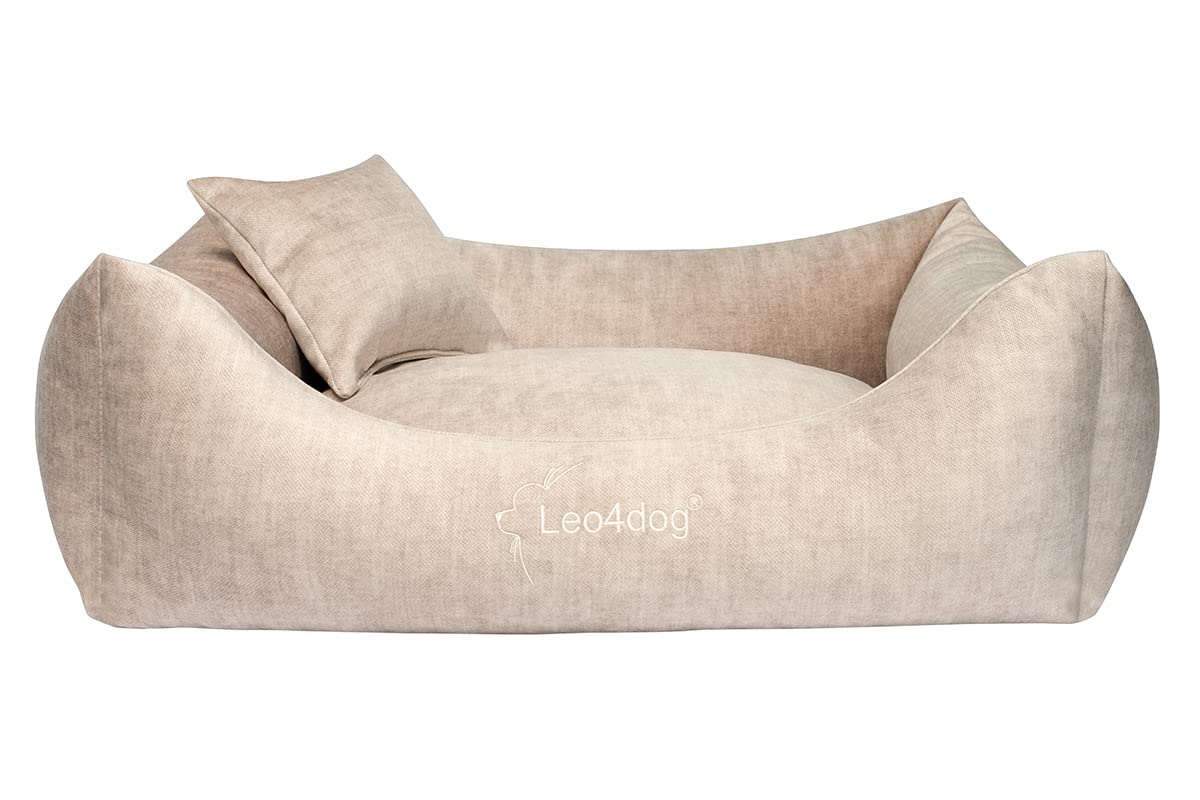 Leo4dog Sofá Vogue 5 tamaños, 5 Colores. Cama para Perros, cojín para Perros, sofá para Perros, Cesta para Perros. (S - 67x52, Beige)