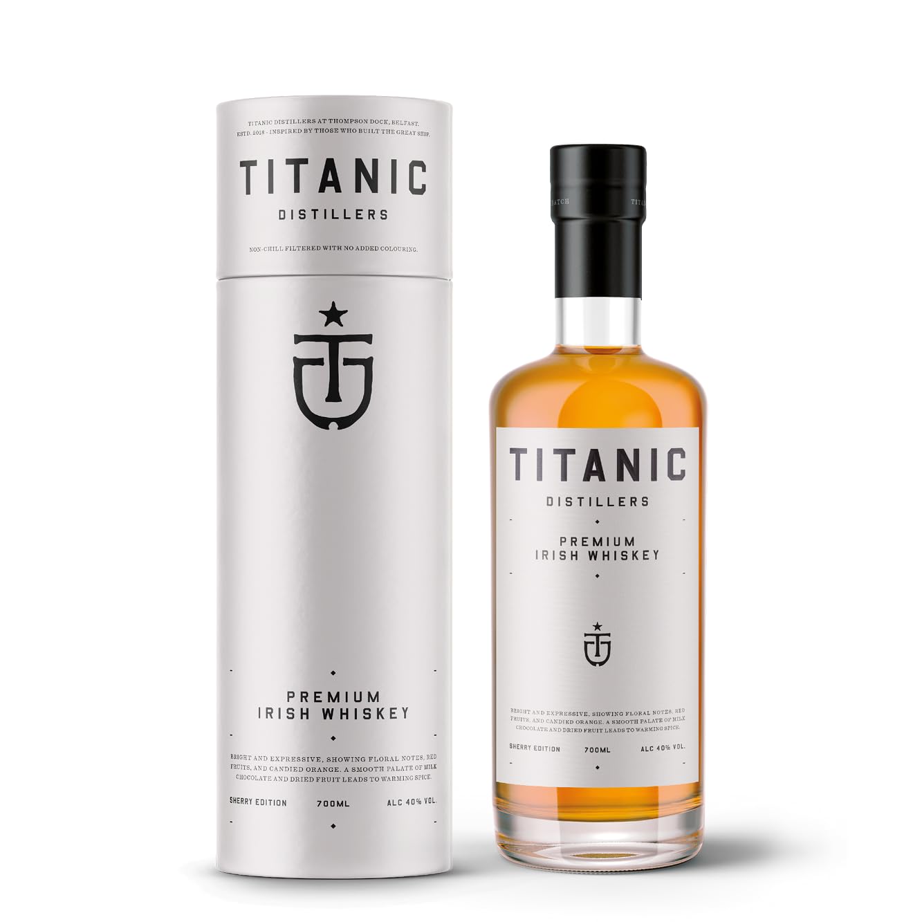 Titanic Distillers Damen Rote/Orange Premium Irish Whiskey Sherry Edition, 700Ml