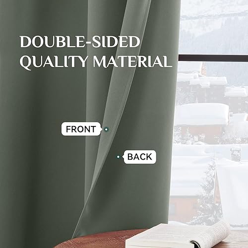 Miniatura 4 de Cortinas blackout Softalker para dormitorio, opacas con aislamiento térmico y reducción de ruido, con cuerdas y ojales superiores, para sala de