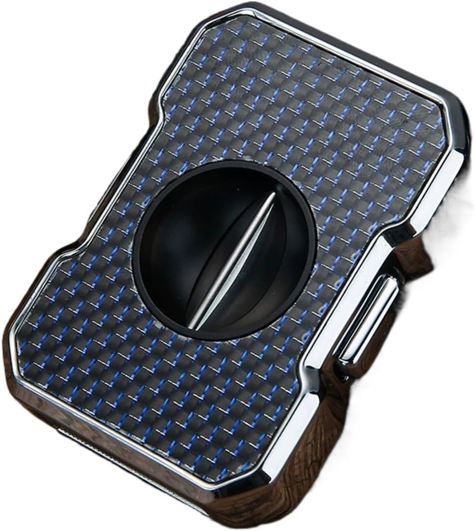 Stainless Steel Cigar V-Cutter, Precision Wedge Cut Tool, Patterned Artistic Surface Handheld Accessory, Portable Travel Size(D)