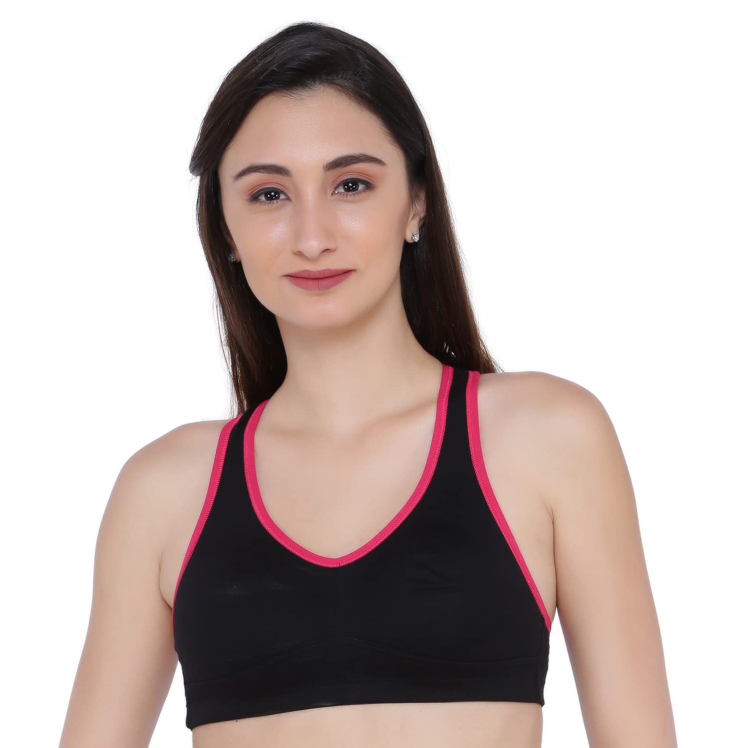 Women's Cotton Blend Non-Wired Sports Bra-picture-51