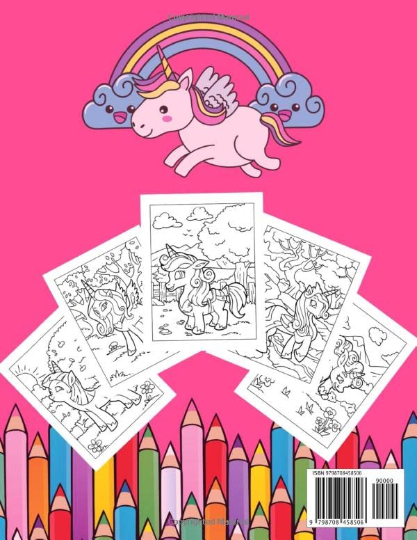 Unicorn Coloring Book for Girls Ages 3-8: Who Extremely Love Unicorns Funny Coloring and Drawing Book For Kids Ages 3-8 image 3